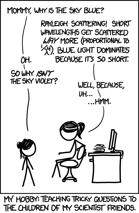 Rayleigh Scattering XKCD Comic